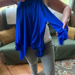 Blue cardigan, mine brand bought at Marshall’s